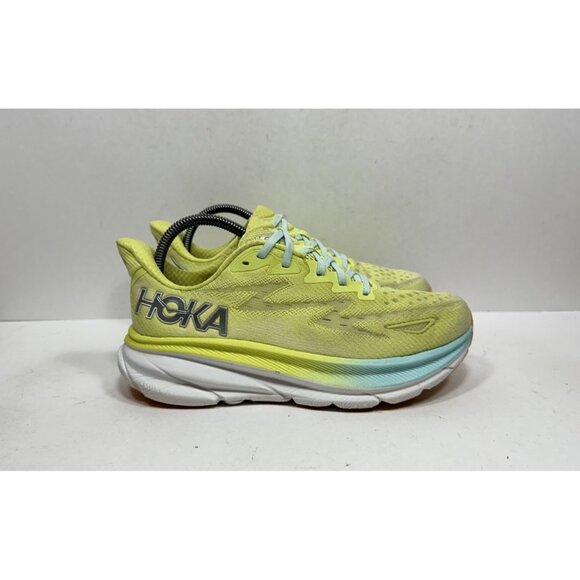 Hoka One One Shoes - Hoka One One Clifton 9 Citrus Glow Mesh Running Shoes Women's Size 8 B